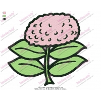 Pink Flower Embroidery Design 02